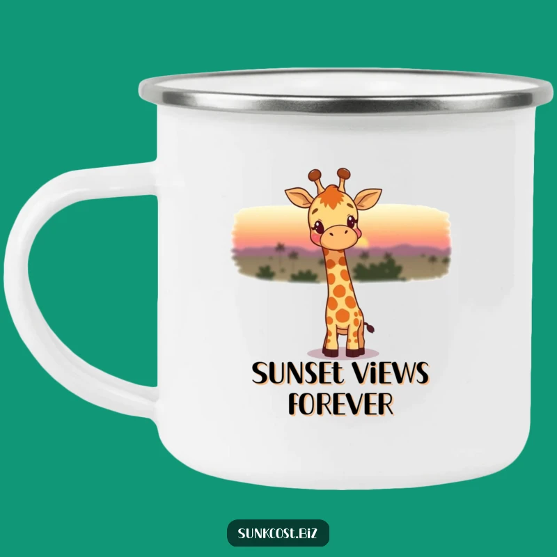 Funny Giraffe Sunset Camping Mug: Enjoy Nature's Beauty, Perfect Funny Gift!