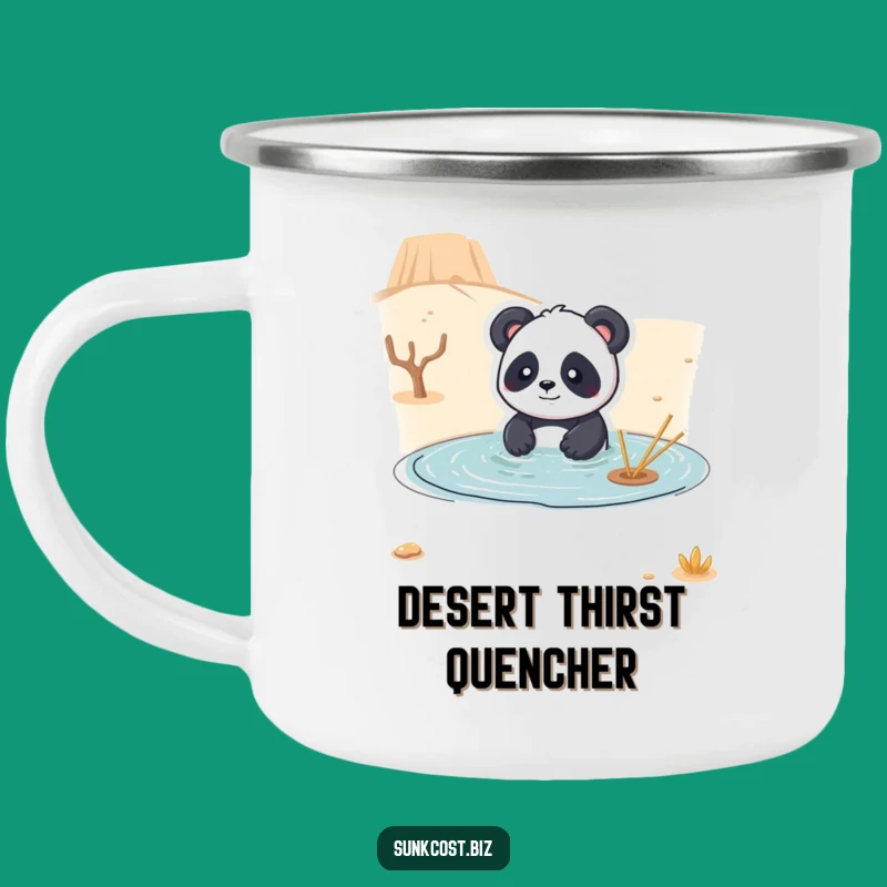 Funny Panda Desert Swim Camping Mug: Adventure Humor, Perfect Funny Gift!