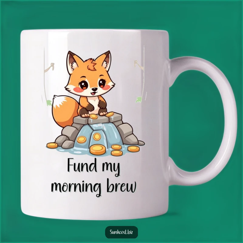 Funny Fox Coin Dam Mug - Hilarious Investor's Joke Gift