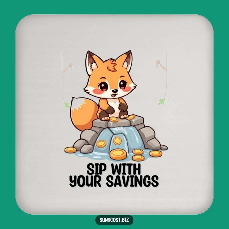 Funny Fox Coin Dam Coaster - Hilarious Protection for Your Table