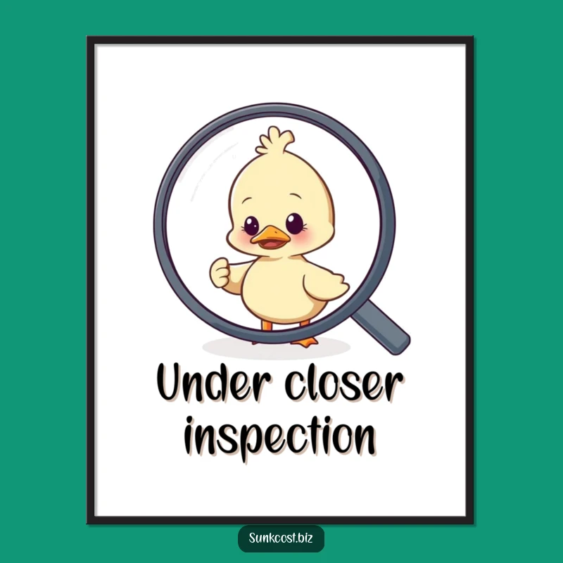 Funny Duck Magnifying Glass Poster - Hilarious Wall Art