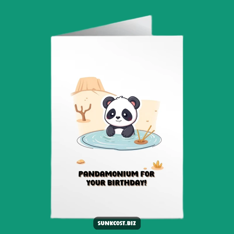 Free Printable Panda Desert Birthday Card - Absurd, Funny Downloadable Gift