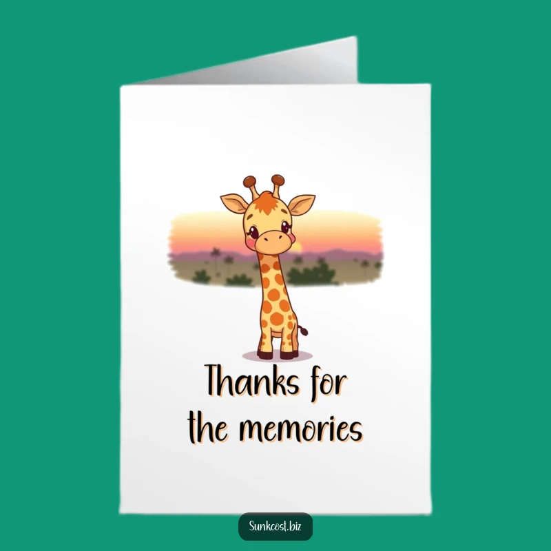 Free Printable Giraffe Sunset Thank You Card - Thoughtful, Funny Downloadable