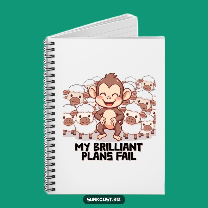 Funny Monkey Herding Sheep Notebook: Jot Down Laughs, Ideal Funny Gift!