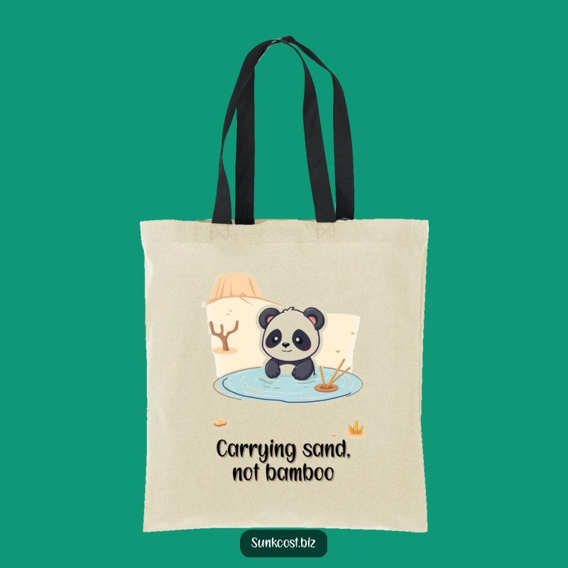 Funny Panda Desert Swim Tote Bag: Carry Your Humor, Perfect Funny Gift!